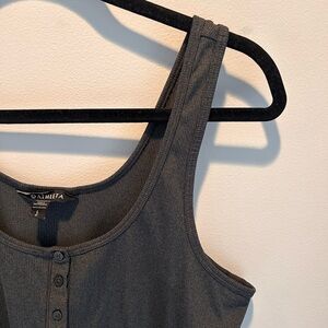 Athleta henley tank top dark grey size large